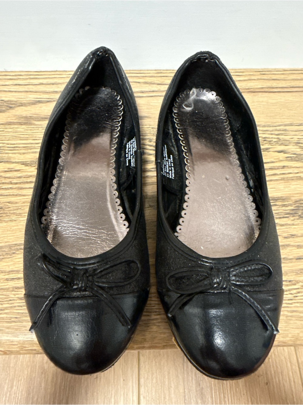 Mixit Campbell Black Glitter Ballet Flats | Girls Size 2